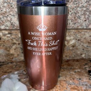 Rose gold shimmer funny travel coffee mug